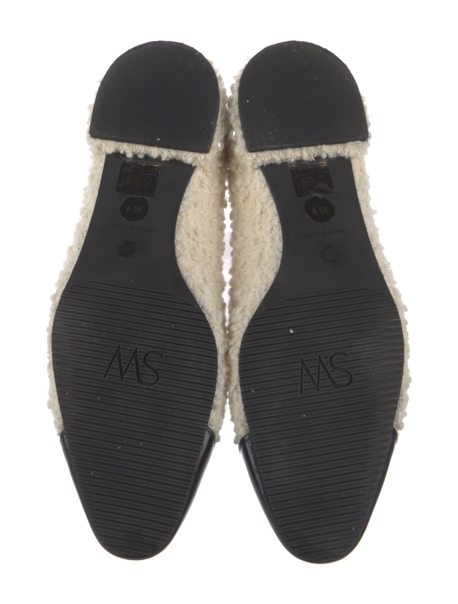 Stuart Weitzman Shearling Colorblock Pattern Flats